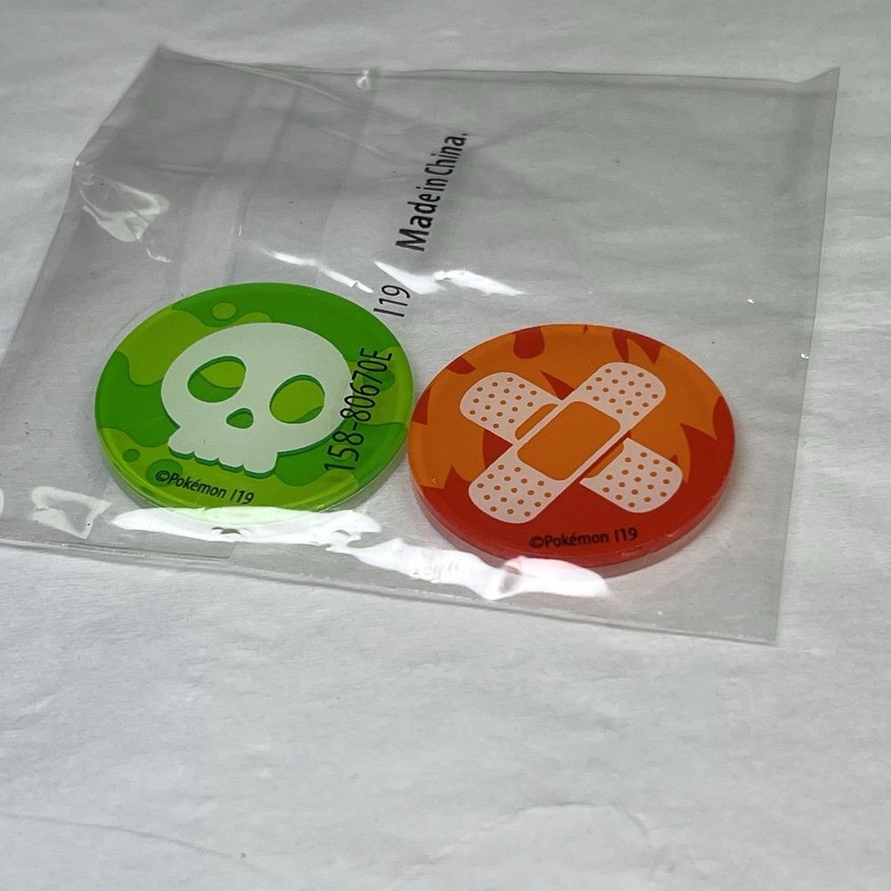 OFFICIAL! Pokemon TCG, CCG Poison and Burn Condition Markers‎ Acrylic (New)!